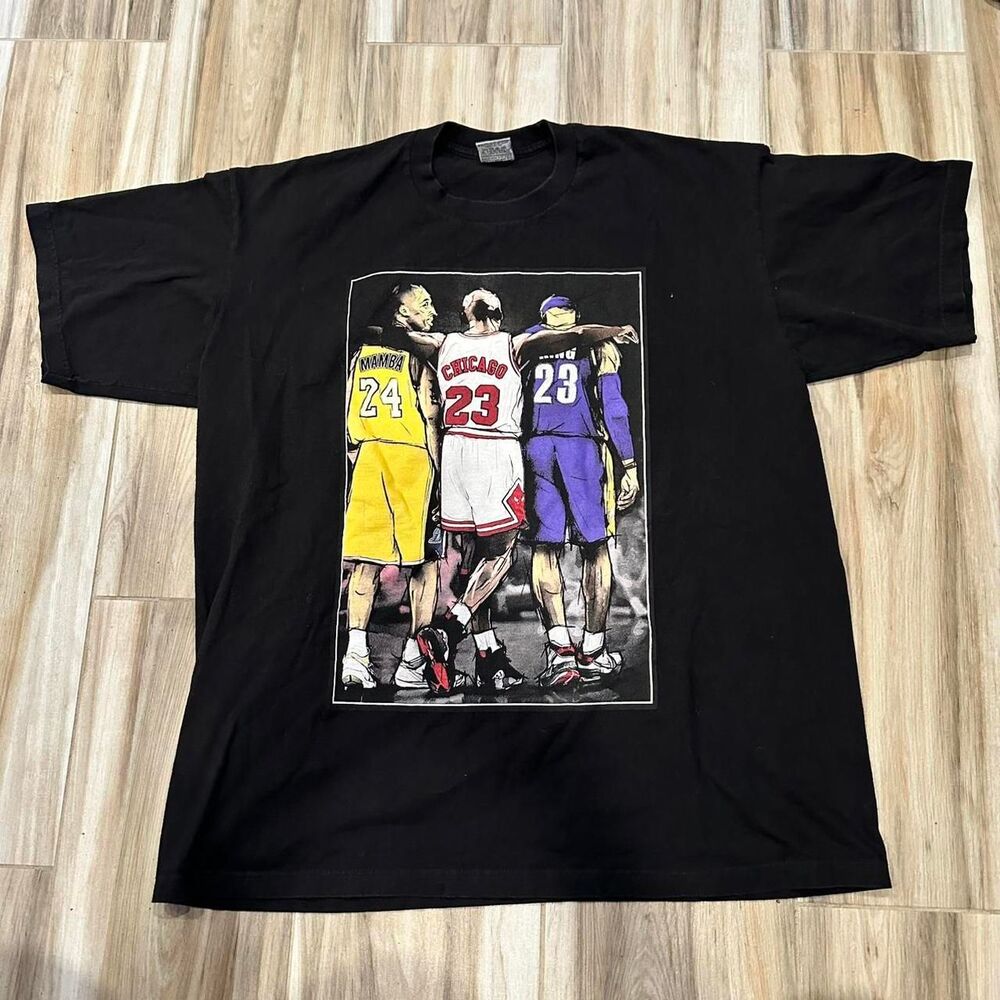 Vintage Pro Kobe Bryant-Michael Jordan-Lebron James Legendary The Goats Graphic